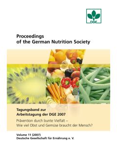 Proceedings of the German Nutrition Society - Volume 11 (2007) - Tagungsband zur Arbeitstagung der DGE 2007
